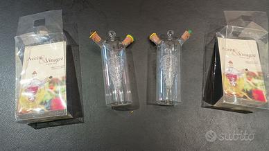 N.2 Oliera e acetiera in vetro soffiato 2-in-1