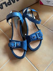 Sandalo color jeans + fibbia e cinturino caviglia