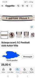 Sciarpa Calcio ASTONVILLA,mai indossata, orig