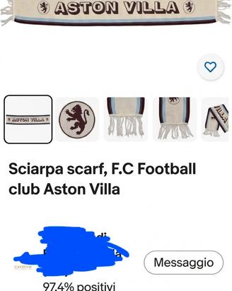 Sciarpa Calcio ASTONVILLA,mai indossata, orig
