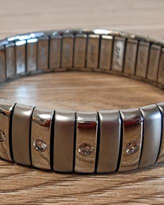 Bracciale ZABLE in acciaio elastico con strass