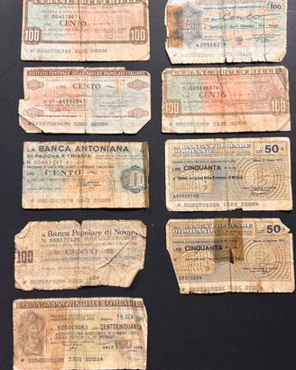 Lotto 9 Miniassegni Anni 70 - Banche Varie