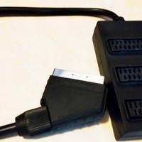 Cavo con spina Multipresa scart 3 posti 1 MT.nera