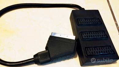 Cavo con spina Multipresa scart 3 posti 1 MT.nera