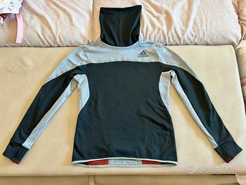 Felpa Adidas Climawarm+ S nera/grigia collo alto