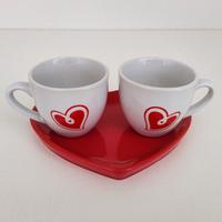 Tazzine da Caffé con Piattino Cuore San Valentino