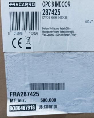 Cavo matassa fibra ottica a 8 fibre da interno