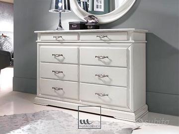 Comò Lui e Lei 8 cassetti Bianco