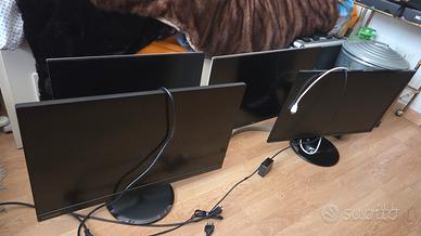 4 monitors ufficio, Lenovo, LG, Samsung da 24 e 27