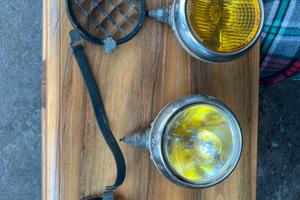 Coppia di fari cibie oscar con griglie para sassi