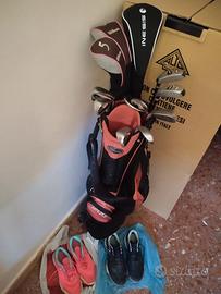 Sacca golf+mazze Wilson destrimana + 2 x scarpe 38