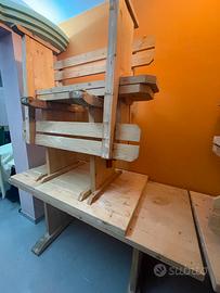 Tavolo Artigianale in Legno e rispettive 2 Panche