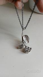 Argento 800 | Pendente | Fiore Rosa