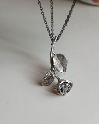 Argento 800 | Pendente | Fiore Rosa