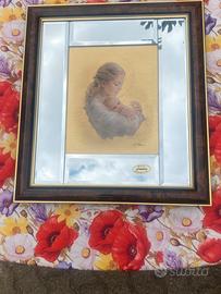Quadro stampa Madonna con Bambino R. Blanc con cor