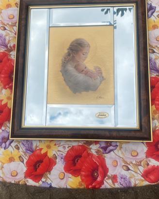 Quadro stampa Madonna con Bambino R. Blanc con cor