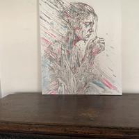 Disegno originale espressivo su tela 60x80