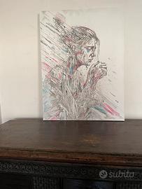 Disegno originale espressivo su tela 60x80