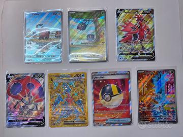 7 carte pokemon originali serie varie