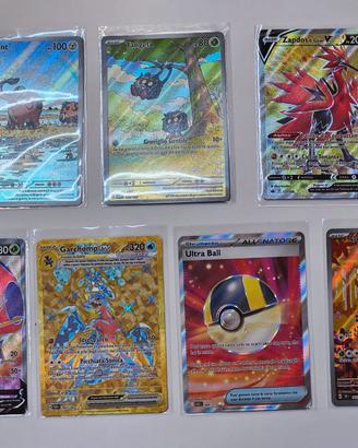 7 carte pokemon originali serie varie