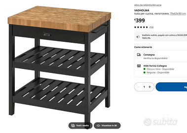 Tavolo da cucina Ikea Vadholma