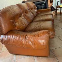 Divano in pelle e poltrona