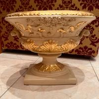 COPPA VASO PORTAFIORI CLASSICO IMPERO PANNA ORO