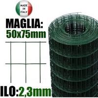 25 Mt Rete Zincata Plastificata mm50x75 - H 150 cm