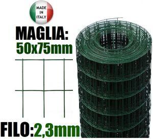 25 Mt Rete Zincata Plastificata mm50x75 - H 150 cm