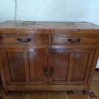 credenza con piano in marmo rosso
