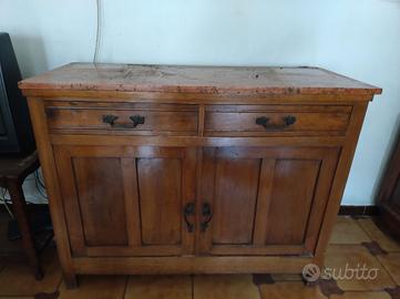 credenza con piano in marmo rosso