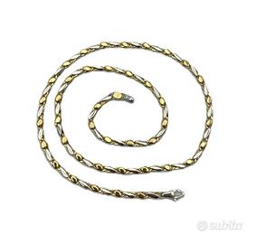 Collana uomo realizzato in oro giallo e bianco 18k