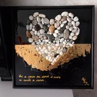 Quadro Materico "Cuore" 40x40 – Resina, Oro e Piet