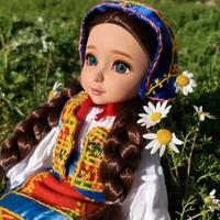 Bambole in costume Sardo cucite a mano