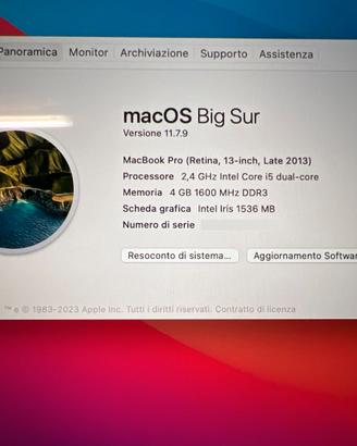 Apple Macbook Pro 13 2013 2014 i5 4GB Scheda madre