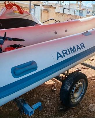 arimar neoprene 3,60,motore 15 cv, carrello 