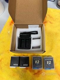 Carica batterie con 4 batterie per gopro 12 Black