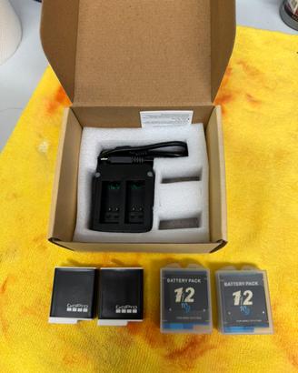 Carica batterie con 4 batterie per gopro 12 Black