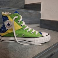 Scarpe Converse All Star bandiera Brasile tg 36,5