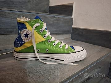 Scarpe Converse All Star bandiera Brasile tg 36,5