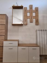 Mobile Ingresso Moderno con Specchio, Appendiabiti