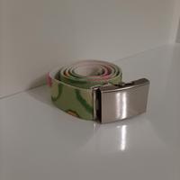 Cintura donna, in tessuto, color verde fantasia 