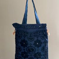 Borsa etnica blu di tela