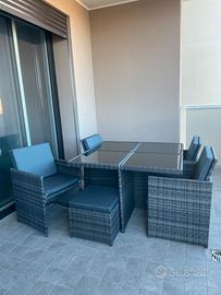 tectake Set di Mobili da Giardino Tavolo + 4 Sedie