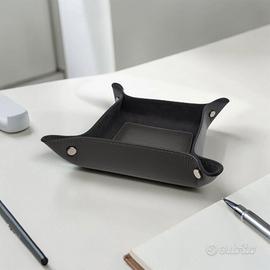 Svuotatasche in vera pelle colore grigio