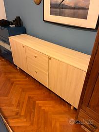 ERSNÄS Credenza, effetto betulla,180x79 cm