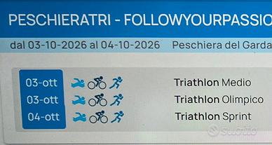 pettorale triathlon olimpico Peschiera 3 ottobre 