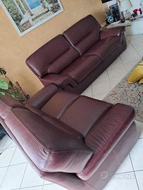 Divano in cuoio tre posti