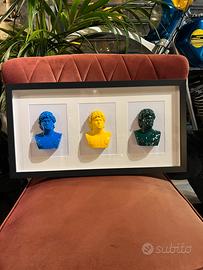 Quadro Maradona tris tridimensionale