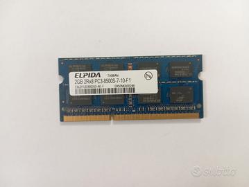 Banco RAM Elpida 2GB 2rx8 PC3L 8500S 